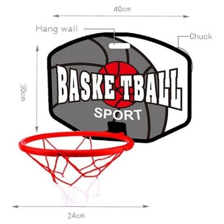 Баскетбольный щит 1Toy 40*30*24 см, с аксессуарами (Т20097)