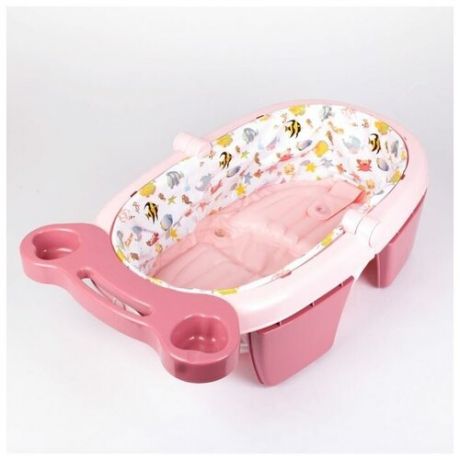 Ванночка для купания складная, цвет розовый