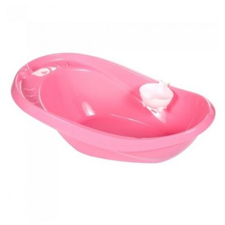 Детская ванна Буль-Буль с ковшом и сливом Розовый Белый