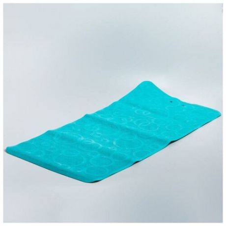 Антискользящий резиновый коврик для ванны ROXY-KIDS. 35 x 76 см. Цвет аквамарин.