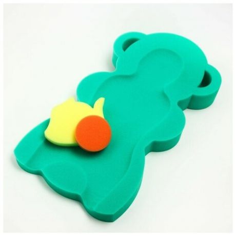 Подкладка - матрасик из поролона, для купания макси «Мишка», цвет зеленый