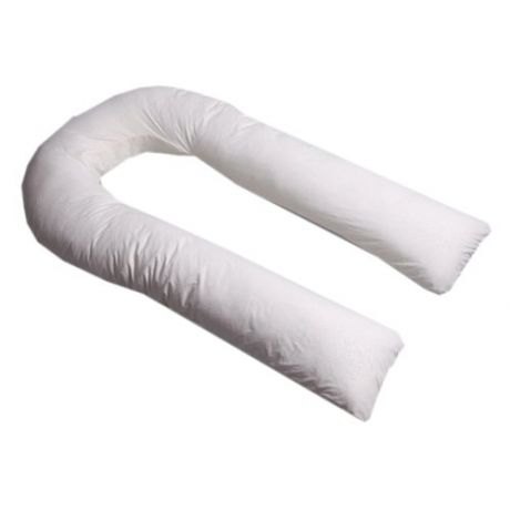 Подушка Body Pillow для беременных U холлофайбер, с наволочкой из хлопка, розовый в белый горох