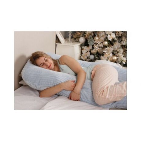 Подушка для беременных yutSon Уютная подушка на все тело с плюшевой наволочкой полоска иск. лебяжий пух