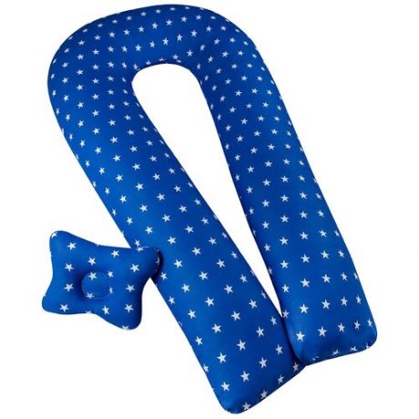 Подушка для беременных BIO-TEXTILES "U Комфорт + подушка для младенцев "Малютка" Звездочки синие с холлофайбером