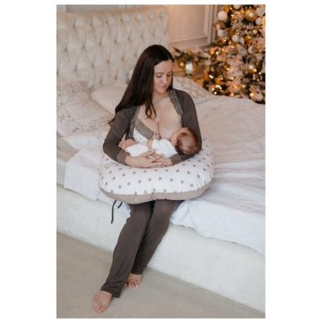 Подушка для беременных yutSon Подушка для беременных и кормящих мам бумеранг комфорель звездно-кофейная