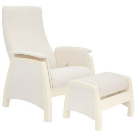 Кресло для мамы Milli Sky с пуфом, дуб шампань/verona light grey