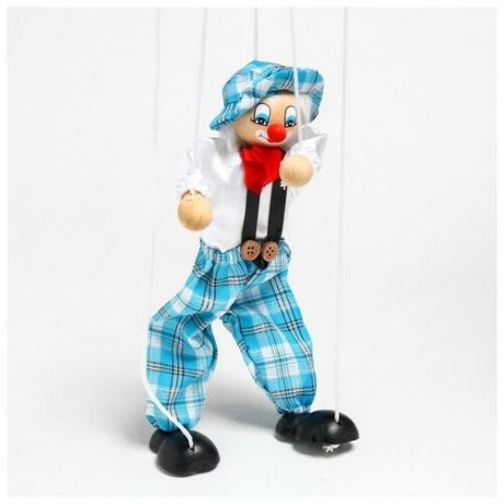 Лесная мастерская Дергунчик - марионетка на ниточках "Клоун в шляпе", цвета микс