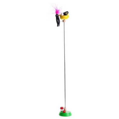 Игрушка «Цветной дятел с гнездом на стволе», цвета микс