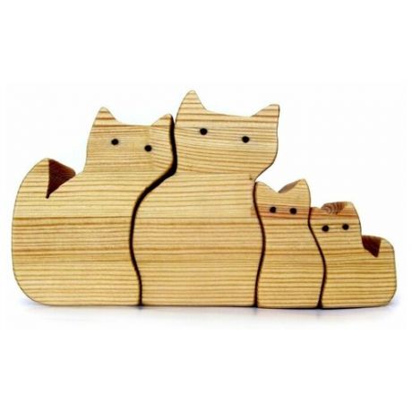 Игрушка деревянная "Котики" для раскрашивания красками, гуашью. Ручная работа