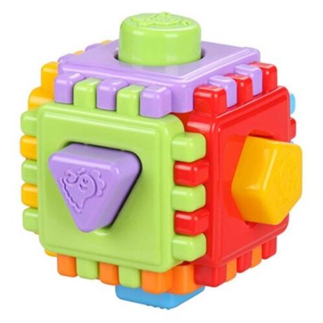 Игрушка детская головоломка пластмассовая «Геометрик» логический куб, 10х10х10см (Россия)