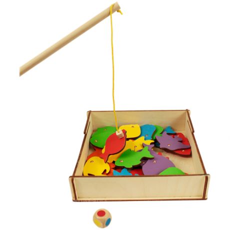 Игра "Веселые рыбки", магнитная рыбалка, Toysib, на два игрока, из дерева