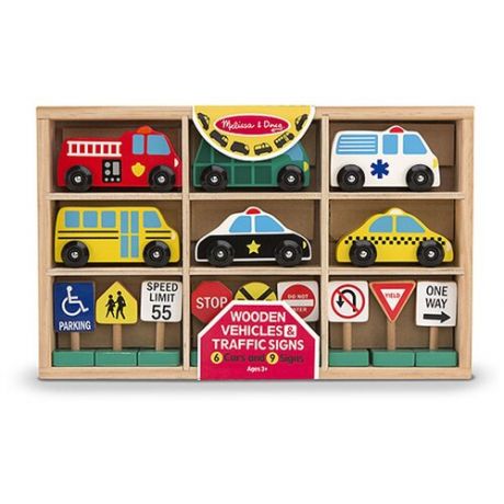 Деревянные игрушки Melissa&Doug - набор машинок Городской Транспорт 3177