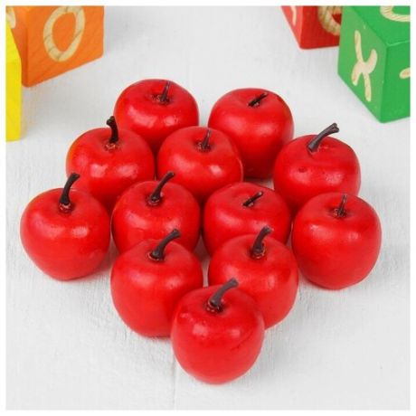Счётный набор "Красные яблочки", 12 шт., яблоко: 3.5 x 3 см