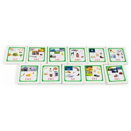 Монтессори игрушки / Монтессори для детей / Монтессори материал Трехчастные карточки. Английский язык Зеленая серия.