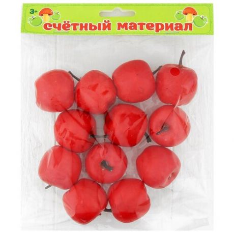 Счётный набор "Красные яблочки", 12 шт яблоко: 3,5 * 3 см