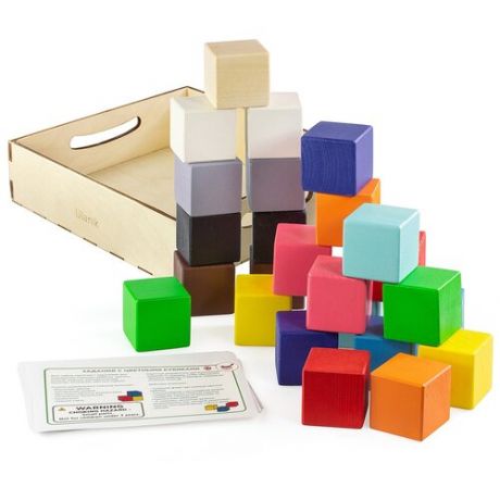 Обучающий набор Ulanik "Цветные кубики + карточки" средние