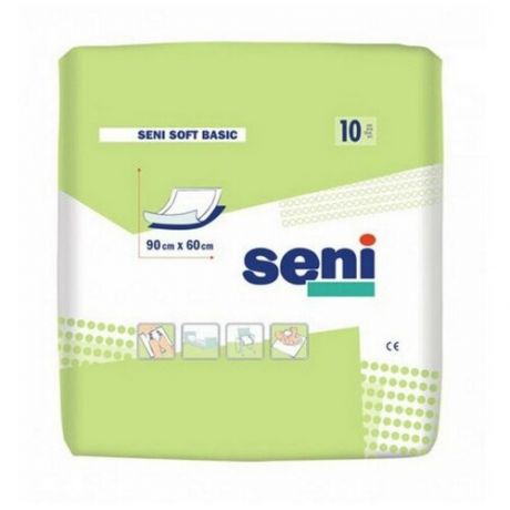 Пеленки впитывающие 90х60см SENI SOFT BASIC, 10штук в упаковке 1 шт.