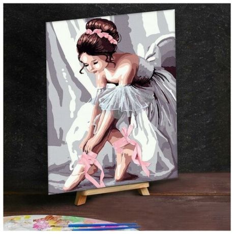 Картина по номерам с дополнительными элементами "Маленькая балерина", 30х40 см