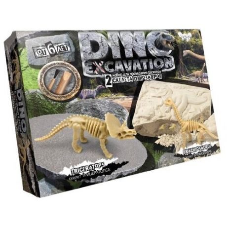 Набор для раскопок Danko Toys Dino Excavation Динозавры №1 Трицератопс и Брахиозавр