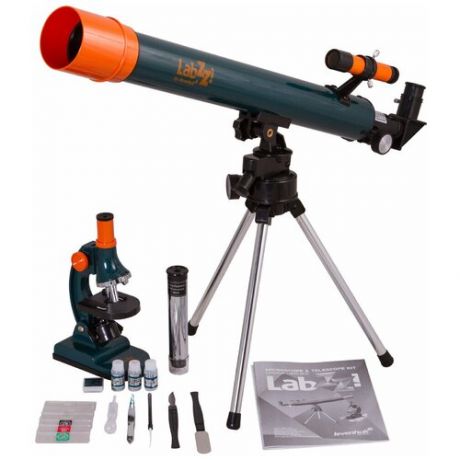 Телескоп + микроскоп LEVENHUK LabZZ MT2 зеленый/оранжевый/черный