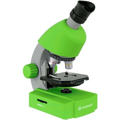 Микроскоп BRESSER Junior 40-640x с набором для опытов зеленый