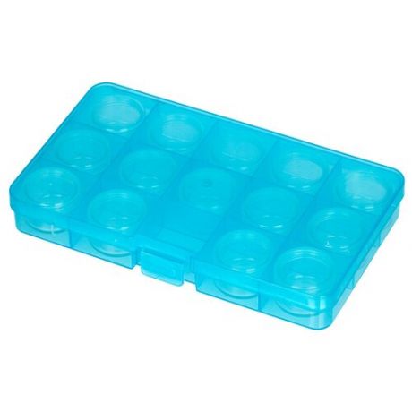 Коробка "Gamma" пластик для шв. принадл. пластик голубой прозрачный