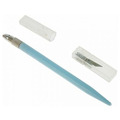 Market-Space Инструмент для творчества нож + 12 лезвий пластик, металл 14 см 19,5х5,5 см