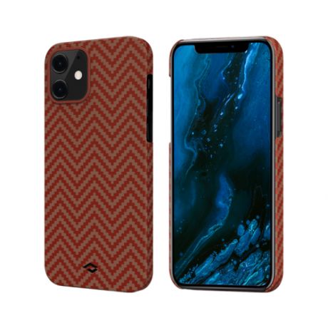 Чехол Pitaka MagEZ Case для iPhone 12 mini 5.4", красно-оранжевый, кевлар (арамид)