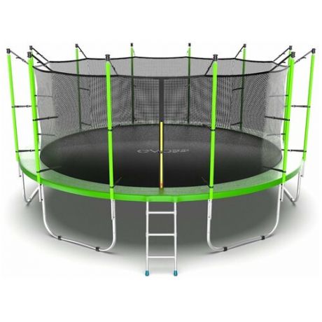 Батут EVO JUMP Internal 16ft (Green) с внутренней сеткой и лестницей, диаметр 16ft (зеленый)