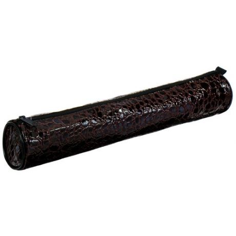 Пенал-тубус для кистей мягкий, 355 x 65 мм, экокожа, коричневый