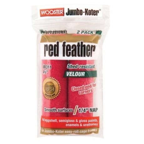 Валик малярный Wooster JUMBO-KOTER® RED FEATHER™ (4.5" - 1/2", полугладкий) - 2щт/упак