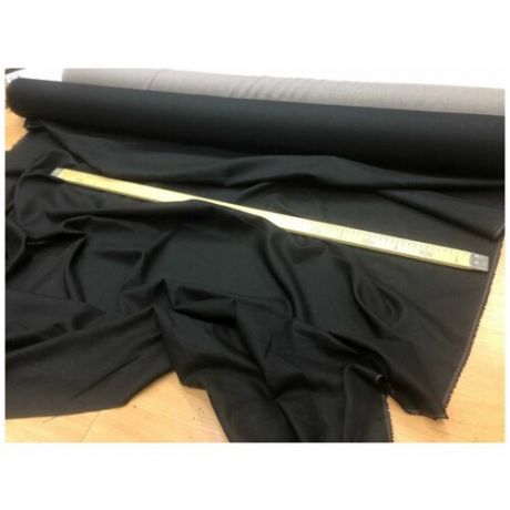 138 см. Лен с вискозой ткань для одежды Черная от 1 метра