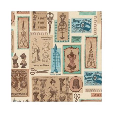 Ткань для пэчворка Peppy Heirloom diary, panel, 60*110 см, 146 г/м2 (AOG-16065-200 VINTAGE)