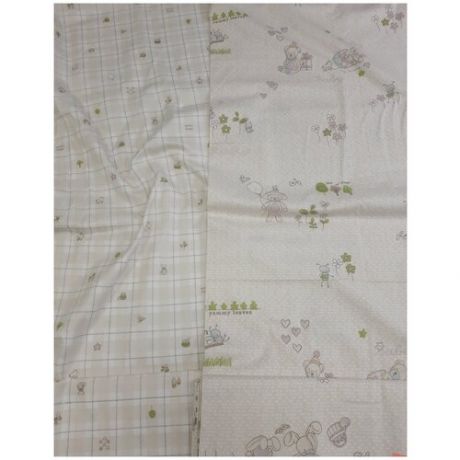 Ткань для шитья детского постельного белья, сатин, ширина 160 см, 2 отреза по 1,5 метра.