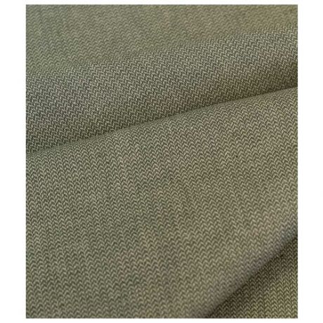Ткань для шитья, Полулен пестротканый "Вязание, цв. серый/хаки", 1,5 м, лен-50%, хл-50%, пл.165 гр/м. кв