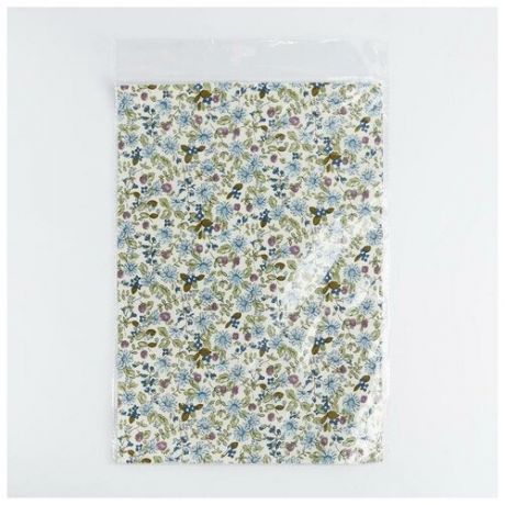 Ткань на клеевой основе «Синие цветочки», 21 х 30 см