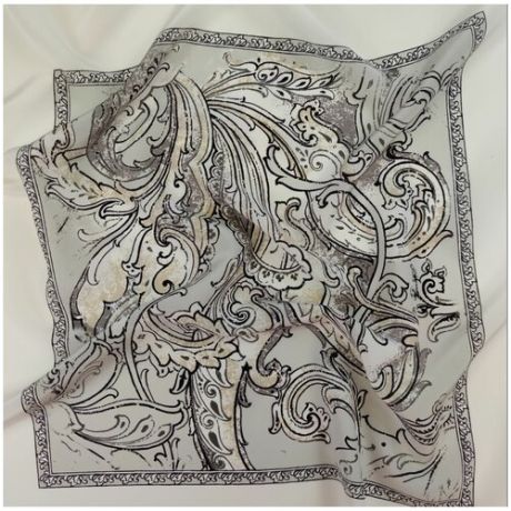 Ткань плательная платок огурцы 100% шелк , 50 см * 138 см, италия