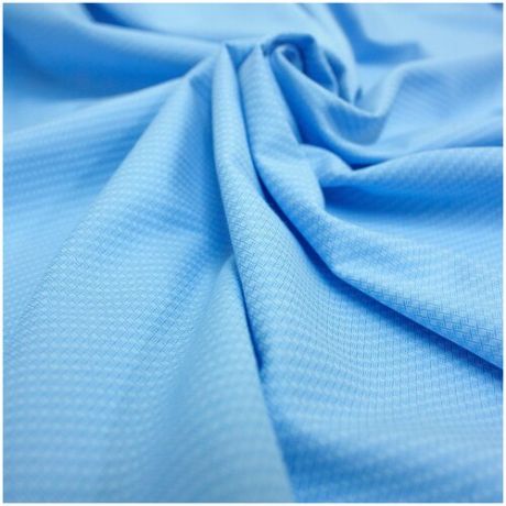 Ткань хлопок, для рубашек, ткань для шитья и рукоделия, ткань жаккард, 100х150 см, голубой