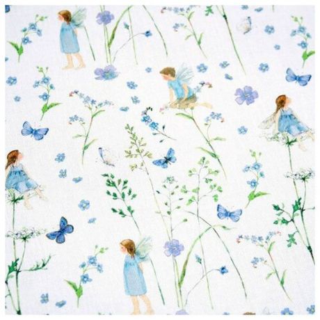 Ткань Сад эльфа - голубой, ширина 155см, Acufactum Ute Menze, 3523-340