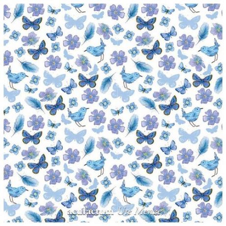 Ткань Синий цветок, ширина 155см, Acufactum Ute Menze, 3523-756