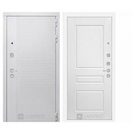 Входная металлическая дверь Лабиринт PIANO WHITE 03 Белый софт