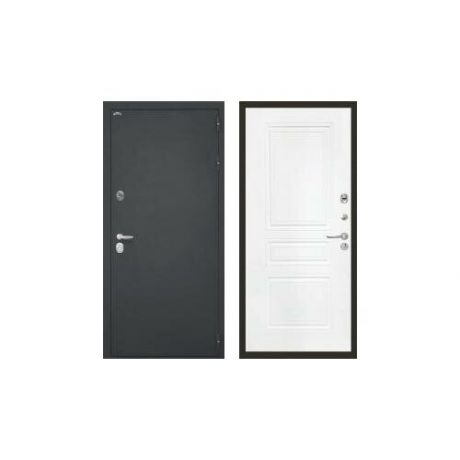 Входная металлическая дверь Интекрон Колизей ФЛ-243-М (Чёрный шелк / Белая матовая)