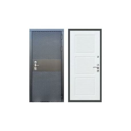 Дверь входная (стальная, металлическая) Сенатор Black CISA ФЛ-1 "Силк сноу"
