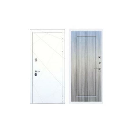 Дверь входная (стальная, металлическая) Rex 13 Белый ФЛ-119 "Сандал серый"