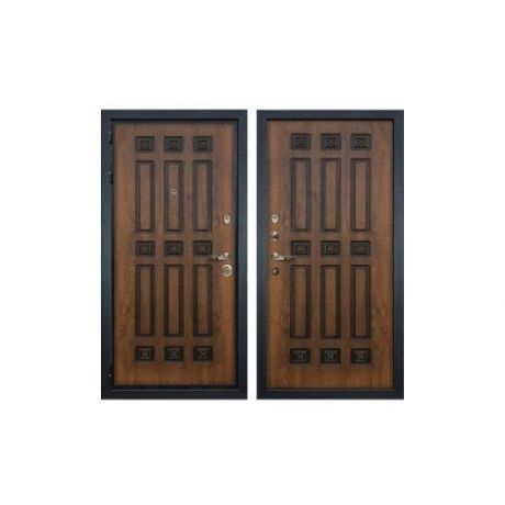 Входная металлическая дверь Лекс Гладиатор 3К Винорит Голден патина черная №33