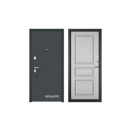 Дверь входная (стальная, металлическая) Бульдорс TRUST STANDART 90 Чёрный шелк "Дуб белый матовый"