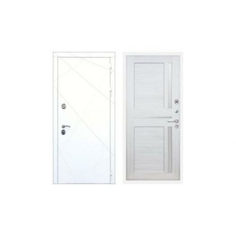 Входная металлическая дверь Лекс Соната 3К Шагрень белая (Беленый дуб №47)