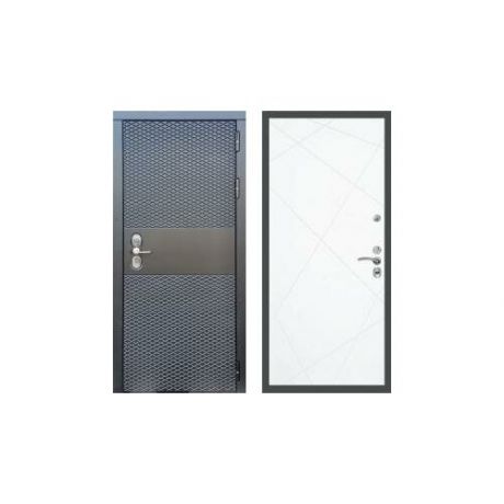 Дверь входная (стальная, металлическая) Сенатор Black CISA ФЛ-291 "Силк сноу"