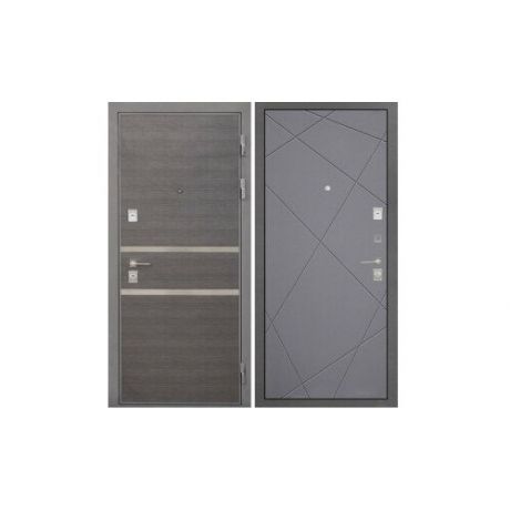 Входная металлическая дверь Интекрон Неаполь Лучи-М (Лен Сильвер / Софт Графит)