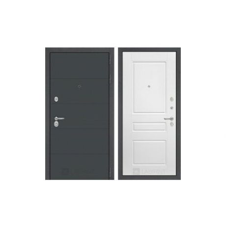Входная металлическая дверь Лабиринт ART Графит 03 Белый софт
